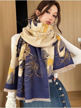 Floral Design Blanket Scarf